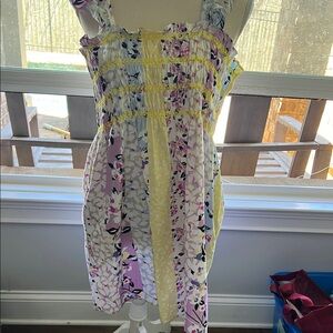 Floral Kids Dress in Yellow and Pink